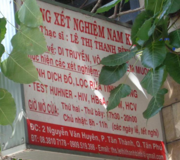 Phòng khám Xét nghiệm Nam khoa - ThS.BS. Lê Thị Thanh Bình