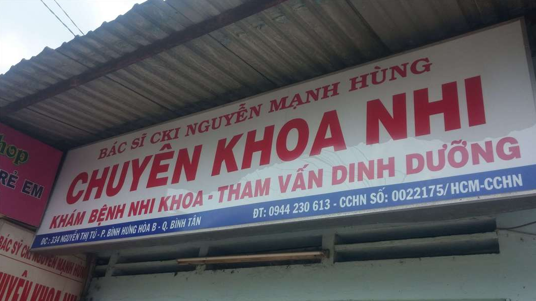 Phòng khám Nhi khoa & Dinh dưỡng - BS.CKI. Nguyễn Mạnh Hùng