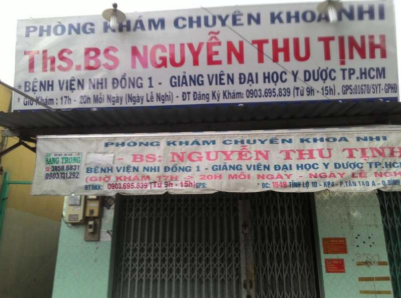 Phòng khám Nhi khoa - ThS.BS. Nguyễn Thu Tịnh