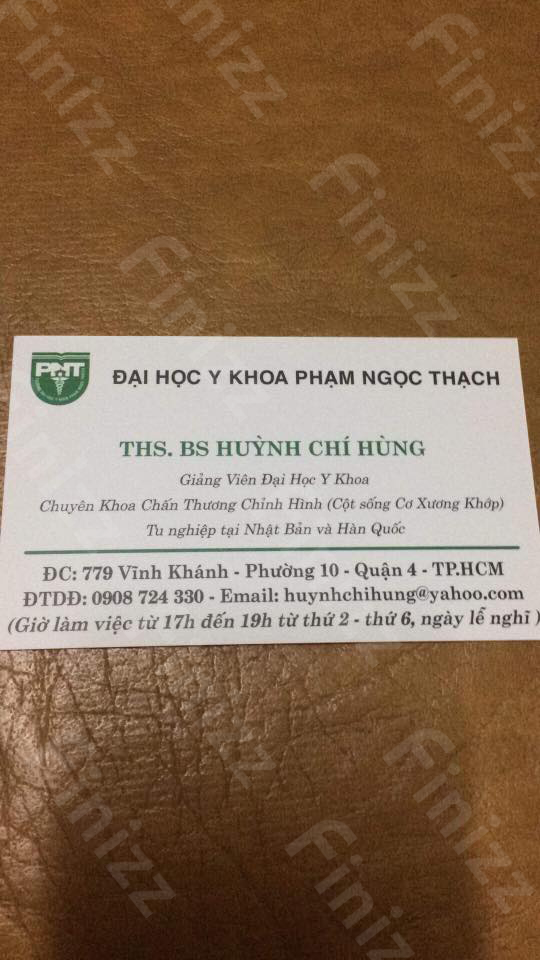 Phòng khám Chuyên Khoa Cột Sống & Cơ Xương Khớp - ThS. BS Huỳnh Chí Hùng