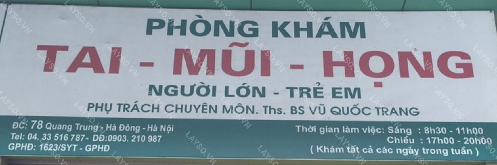 Phòng khám Tai Mũi Họng - ThS. BS. Vũ Quốc Trang